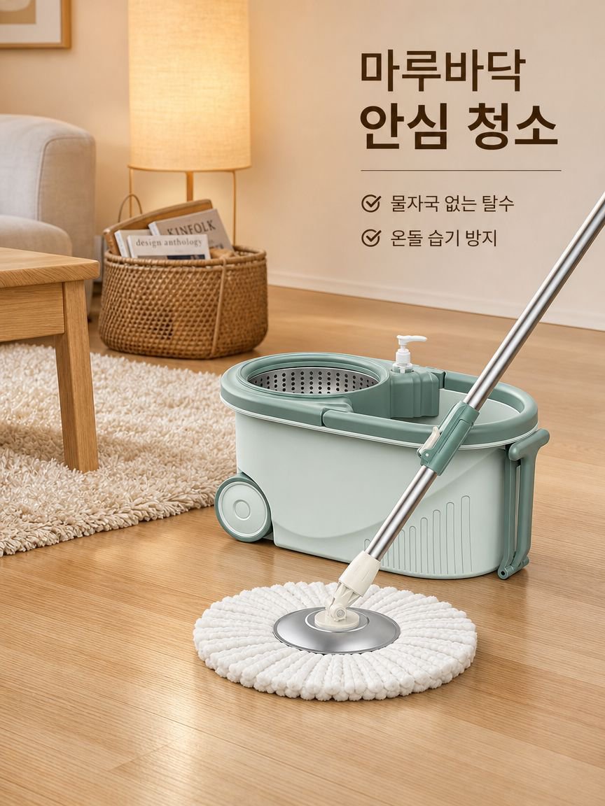 가정용 물걸레통세트 게으름뱅이 물걸레 손세탁 회전구동 물걸레통세트 탈수
