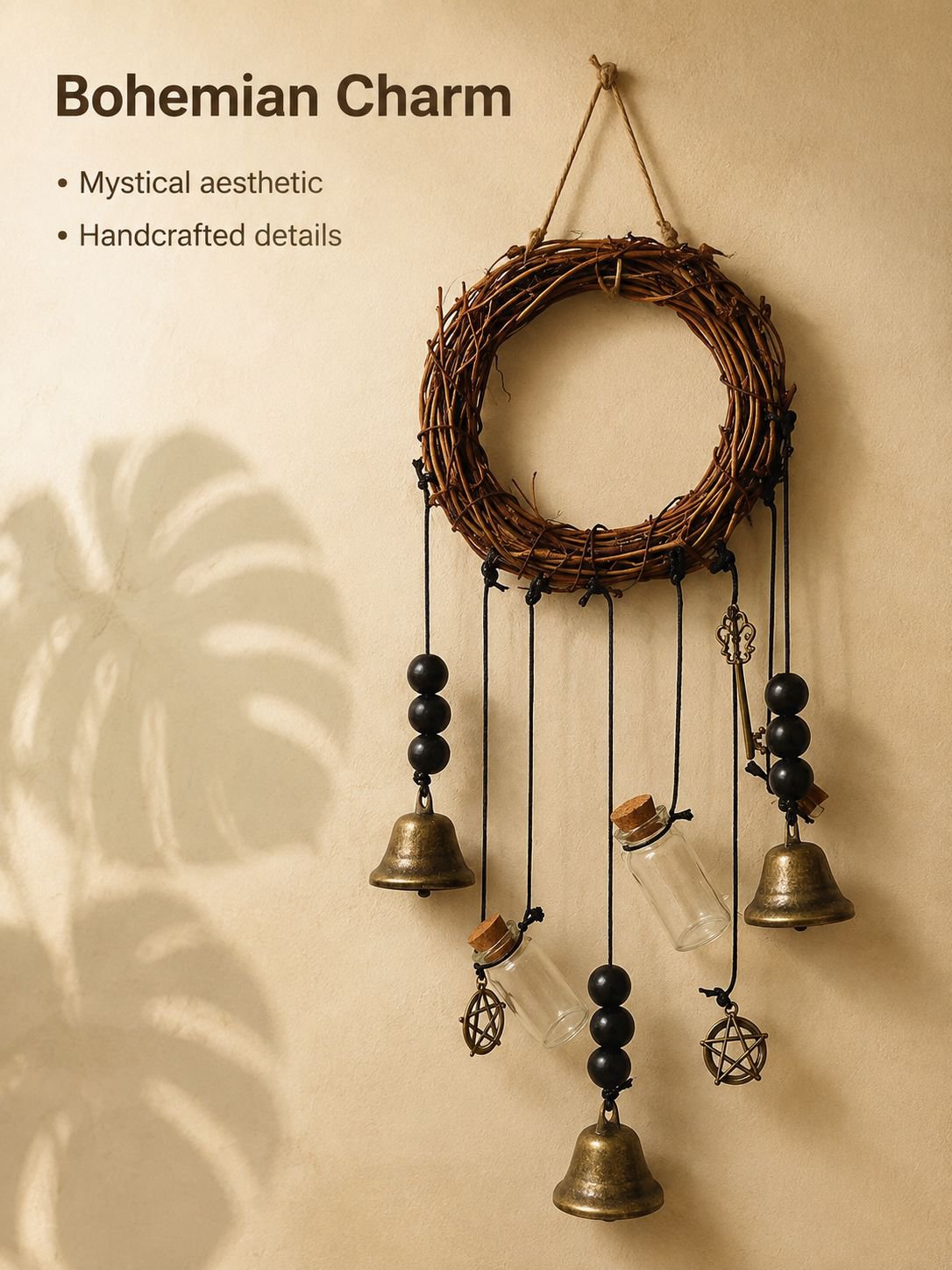 Bohemian witch doorbell decoration