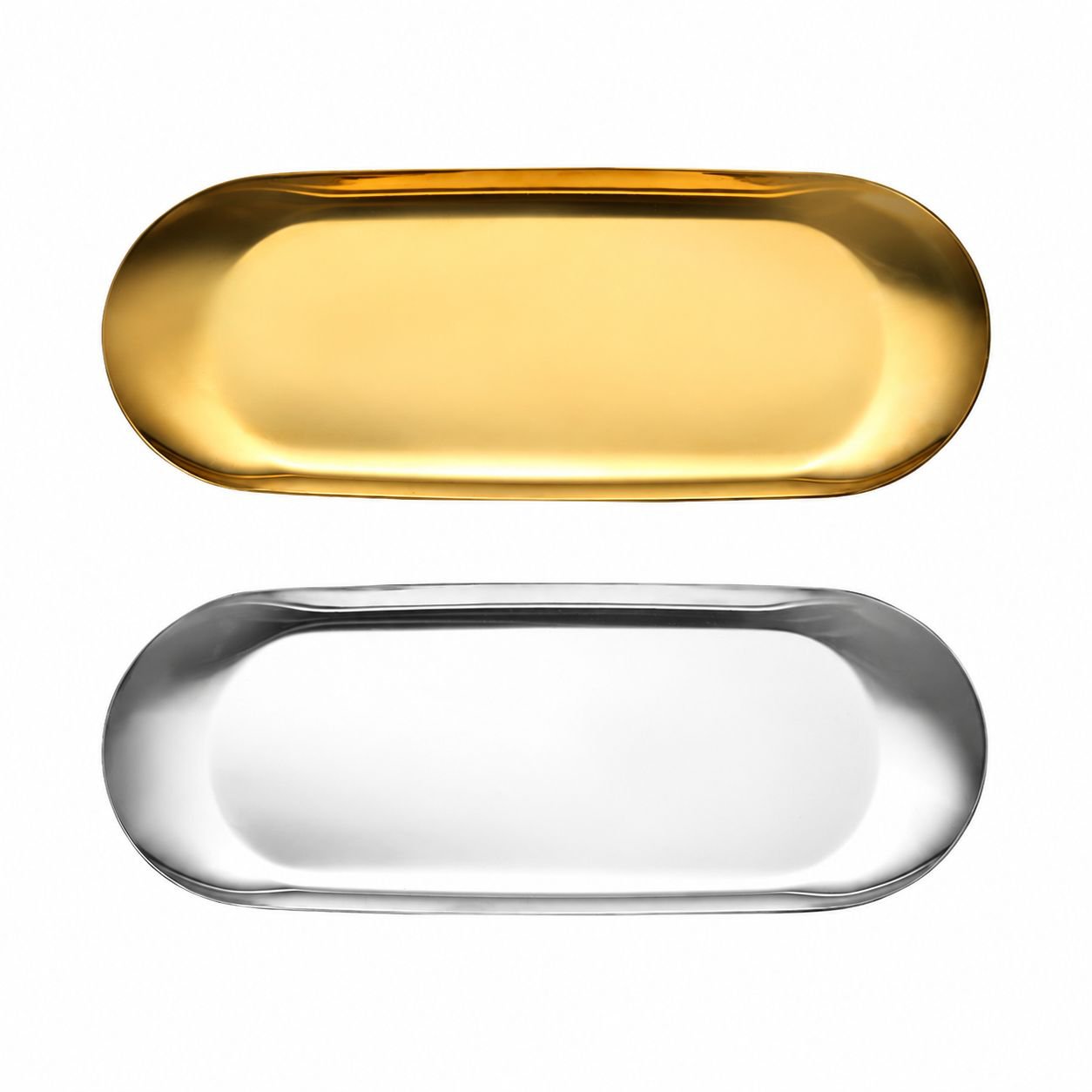Multifunctional Stainless Steel Oval Storage Tray Hotel Home Cosmetics Jewelry Tray
