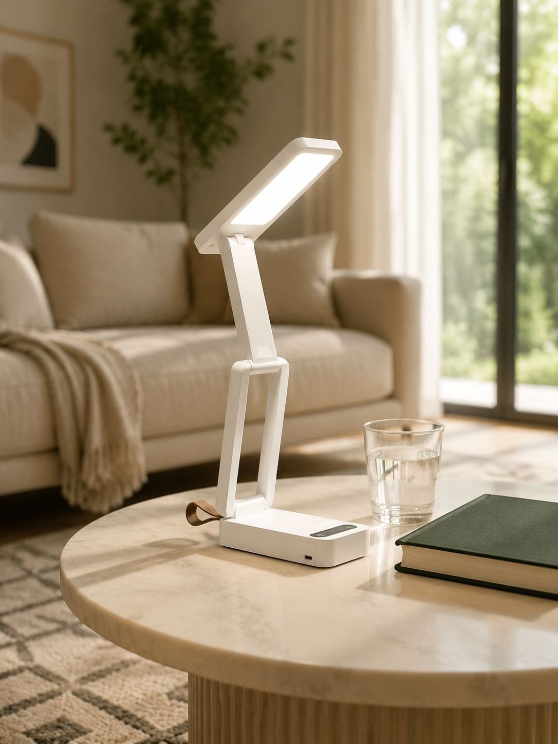 Lampe de bureau LED pliable avec horloge pour enfants