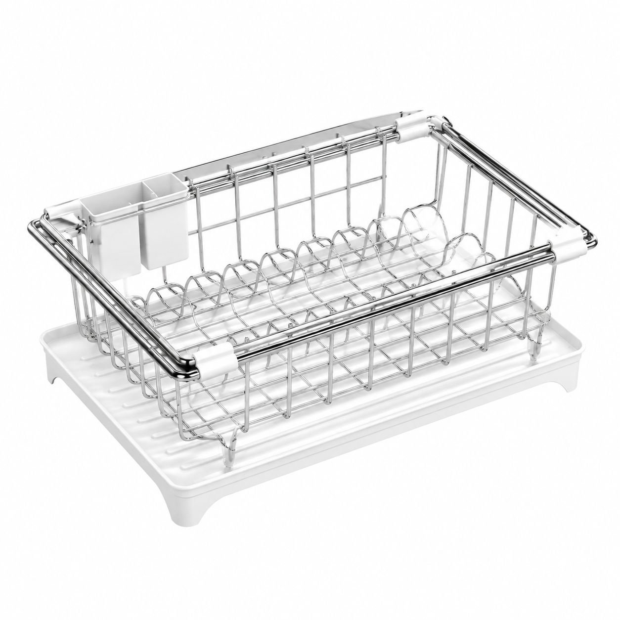 Kitchen Sink Dish Storage Rack Stainless Steel Drain Basket Retractable