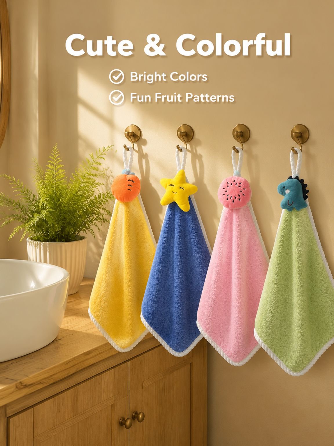 Cute cartoon children's quick drying ultra-fine fiber handkerchief