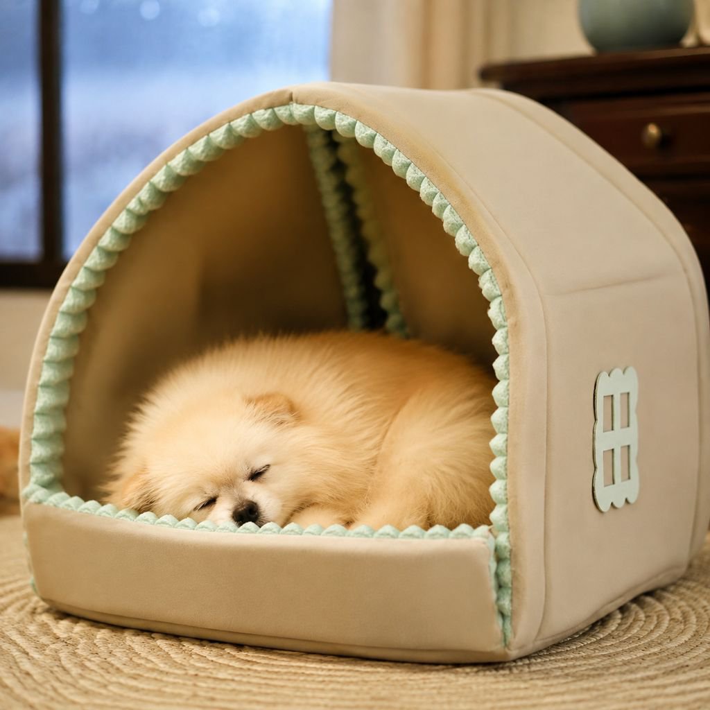 Casa para perros para mantener el calor en invierno, casa para perros pequeños, cama cerrada para pe