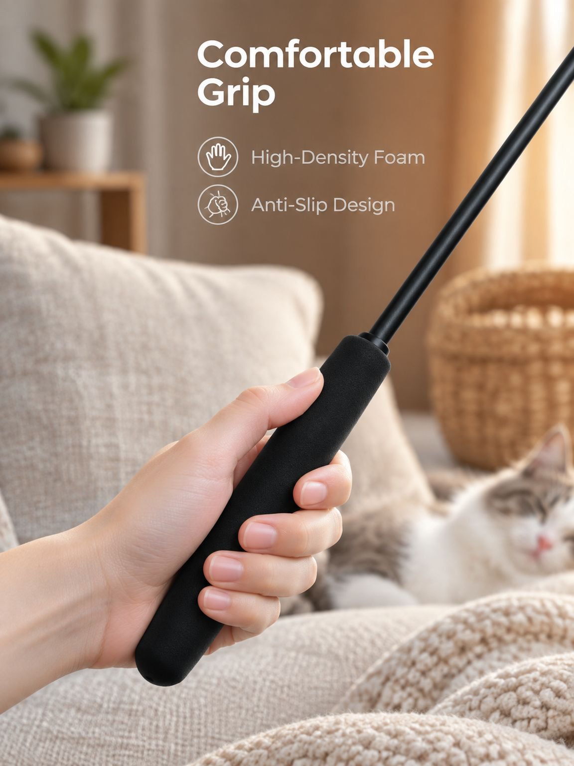 New cat teaser stick with long pole and bite resistance