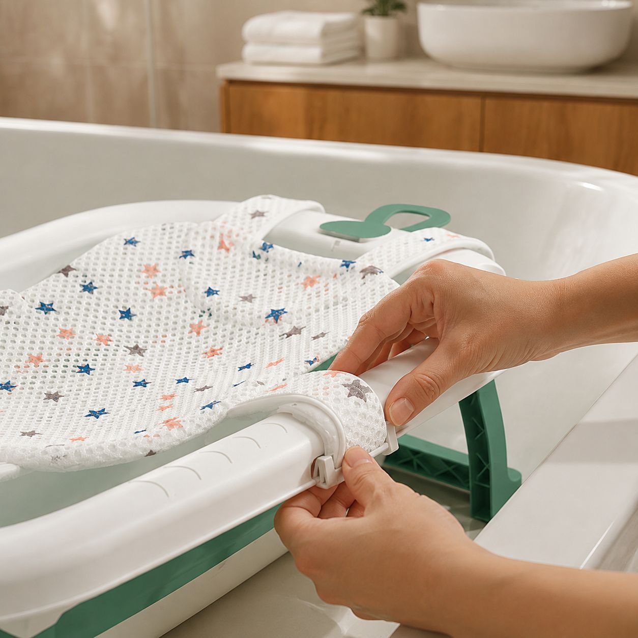 Foldable large baby bath tub for newborns and toddlers
