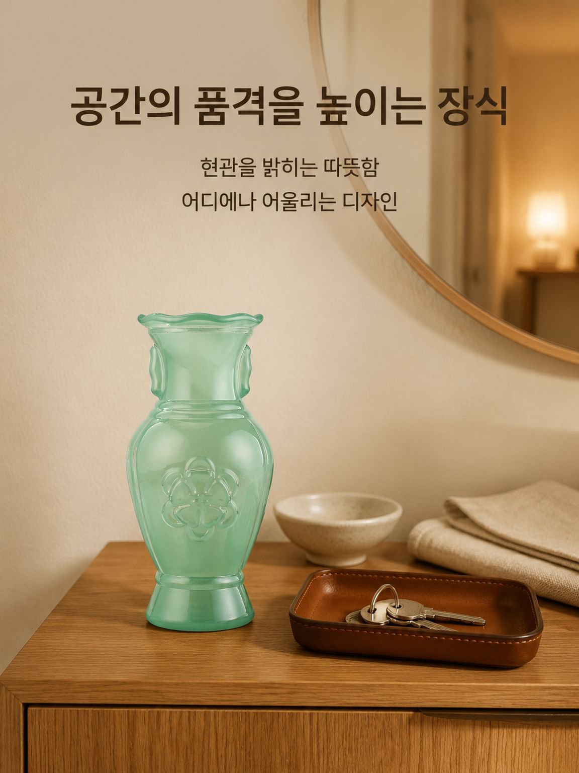 고급스러운 거실 유리 화병