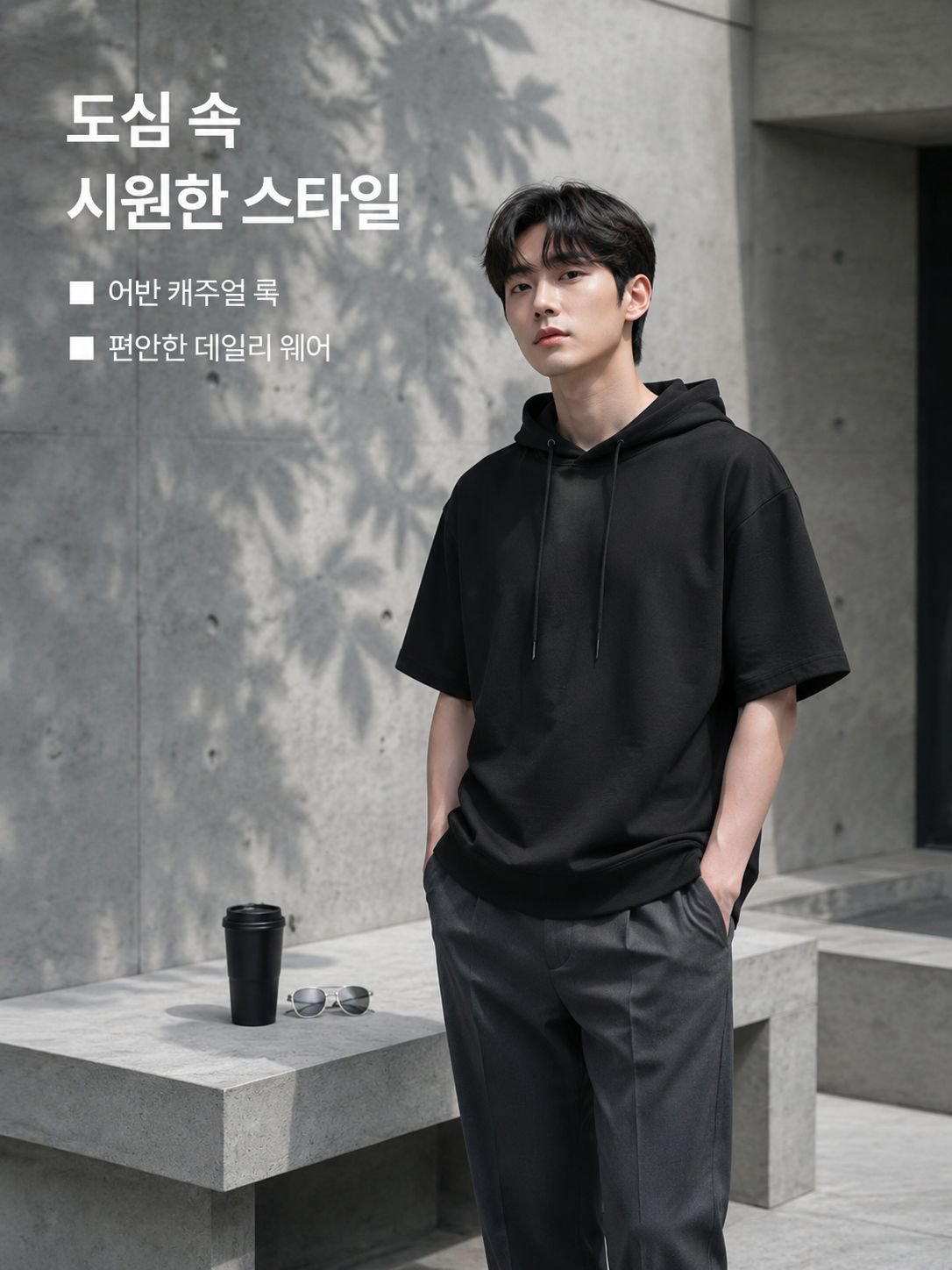 여름용 쿨링감 빠른 건조 후드티
