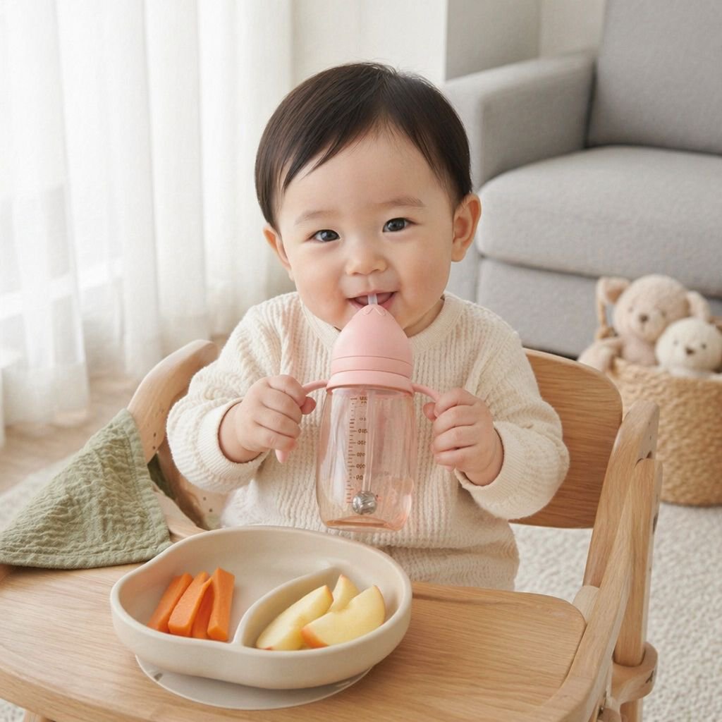 와이드넥 실리콘 젖병 유아용 내구성 좋은 방울방지 젖병