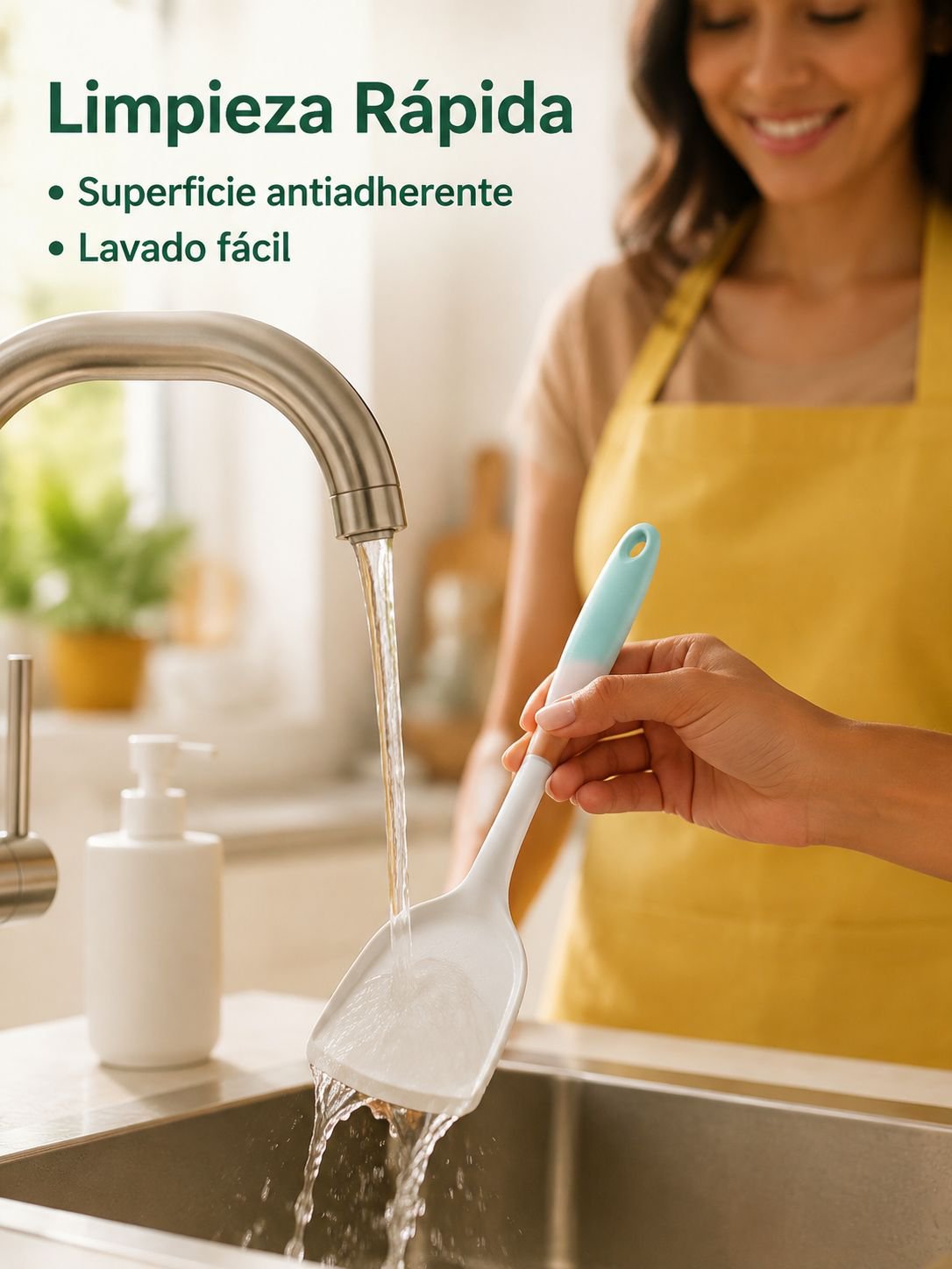 Espátula apta para lavavajillas y resistente a manchas