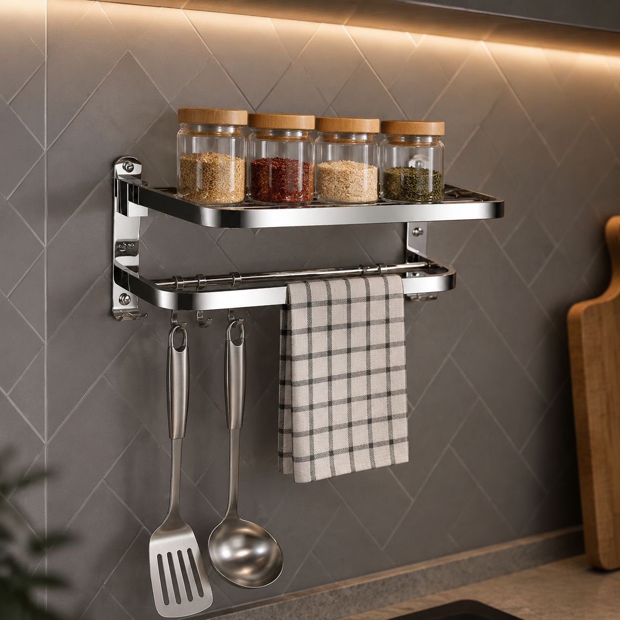 Stainless Steel Bathroom Towel Shelf