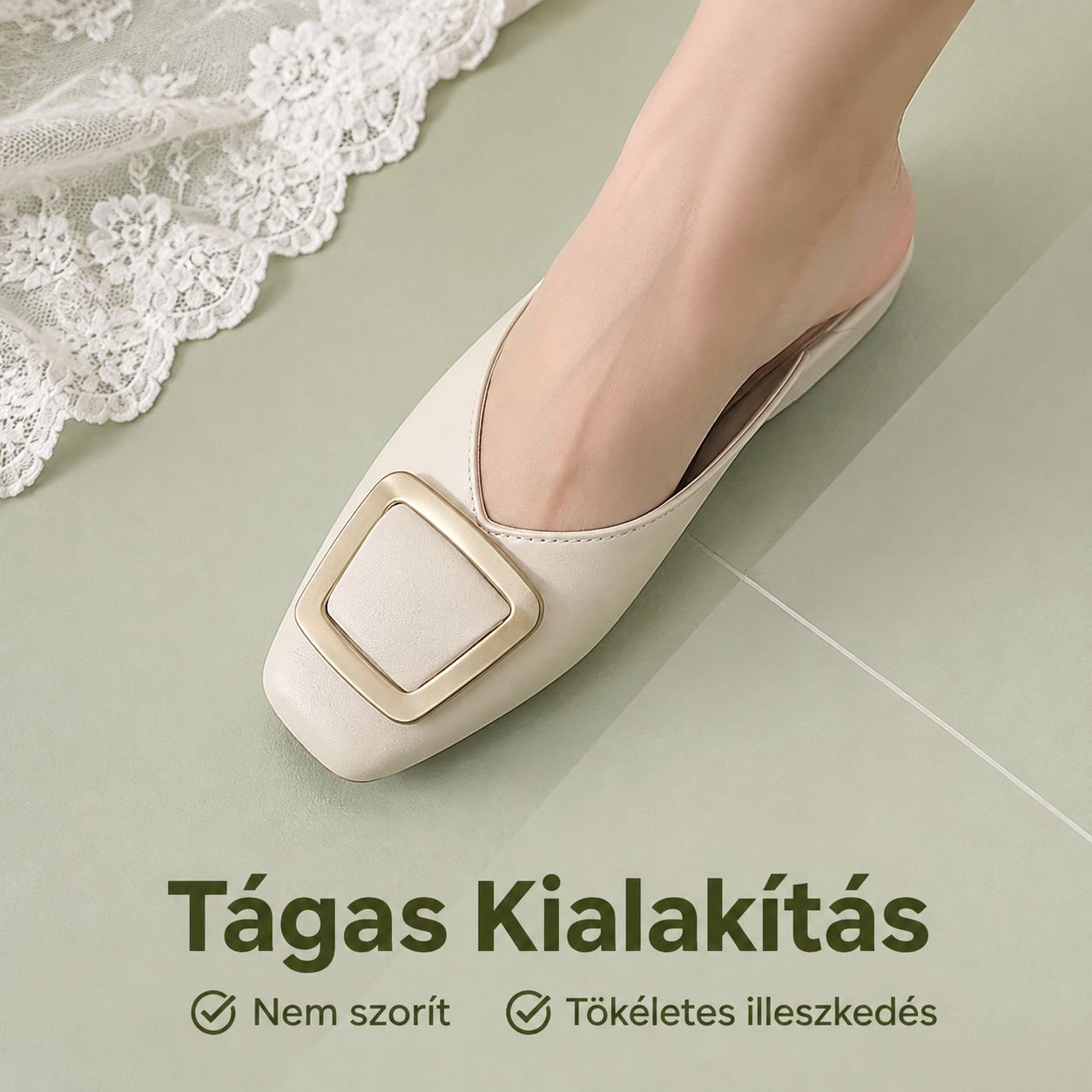 Női nyári divatos bőr alkalmi lapos papucs
