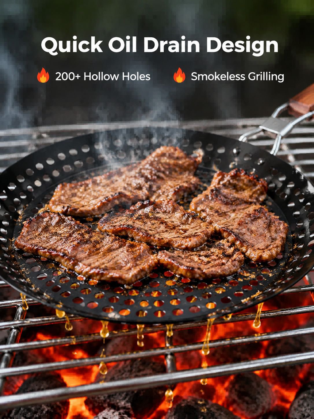 Portable hollow folding handle barbecue plate