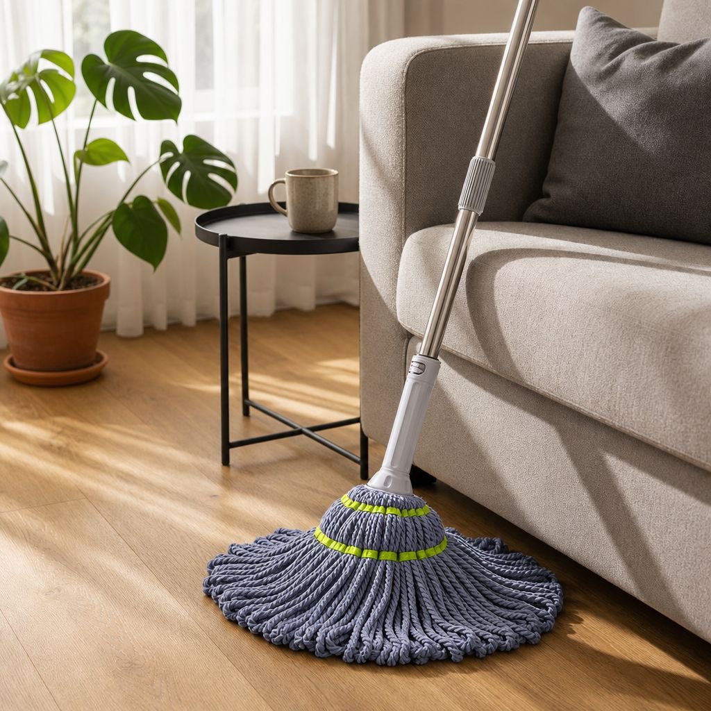 Hangable Water-Absorbing Mop Set with Bucket, Manual Floor Cleaning Tool
