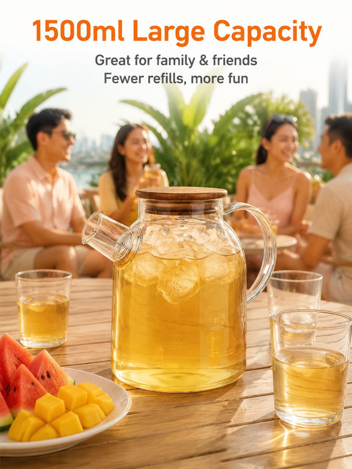 Thickened glass water bottle