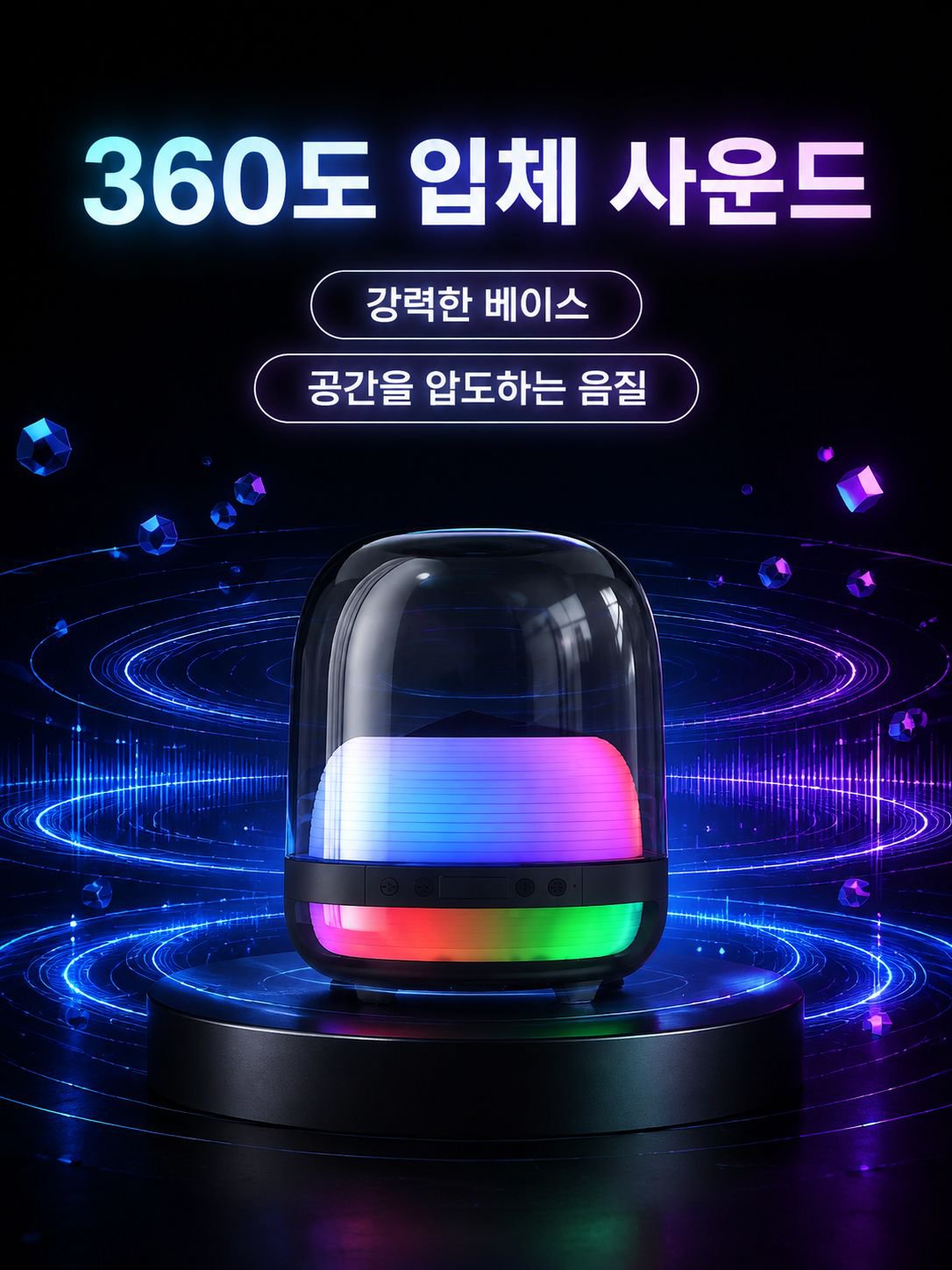 고품질 크리스탈 블루투스 스피커