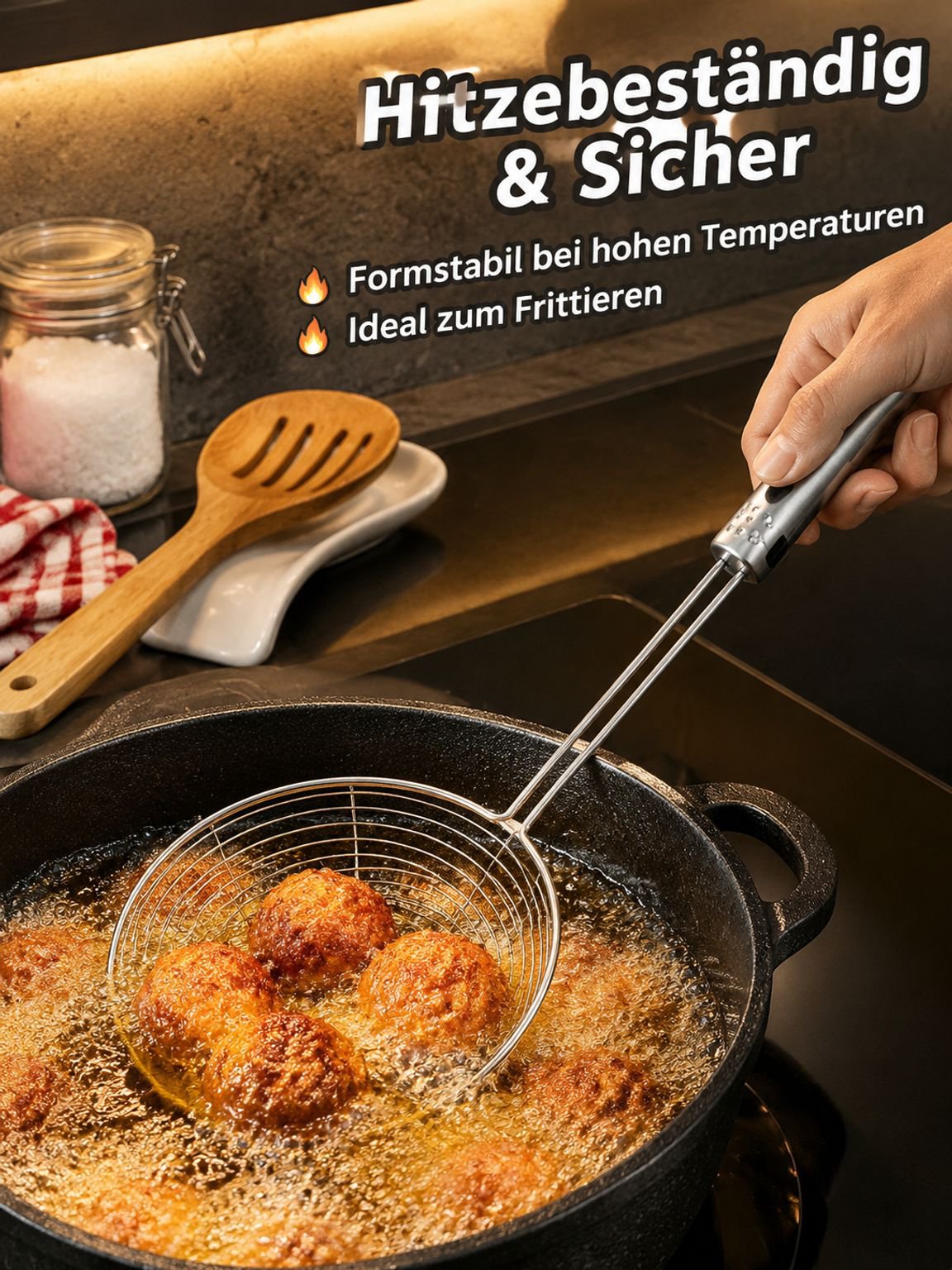 Praktischer Schaumlöffel rostfrei und leicht zu reinigen