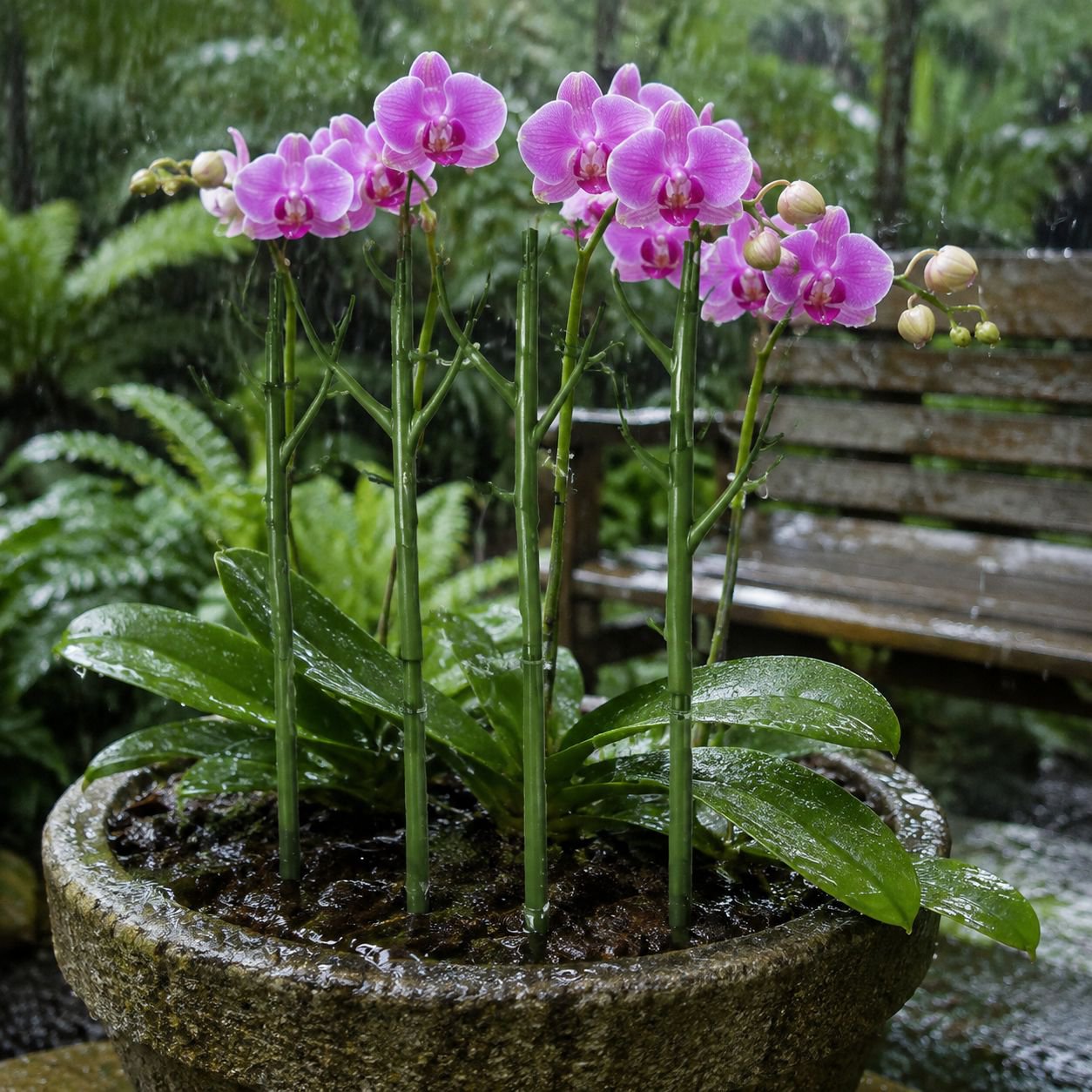 Juego de varillas de soporte para orquídeas de exterior