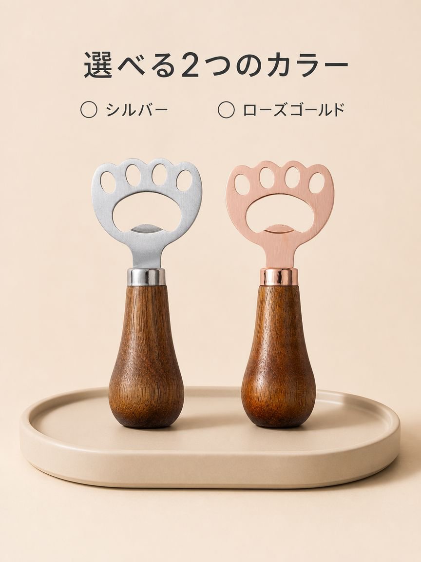 吊り下げ穴付きの携帯用木製栓抜き