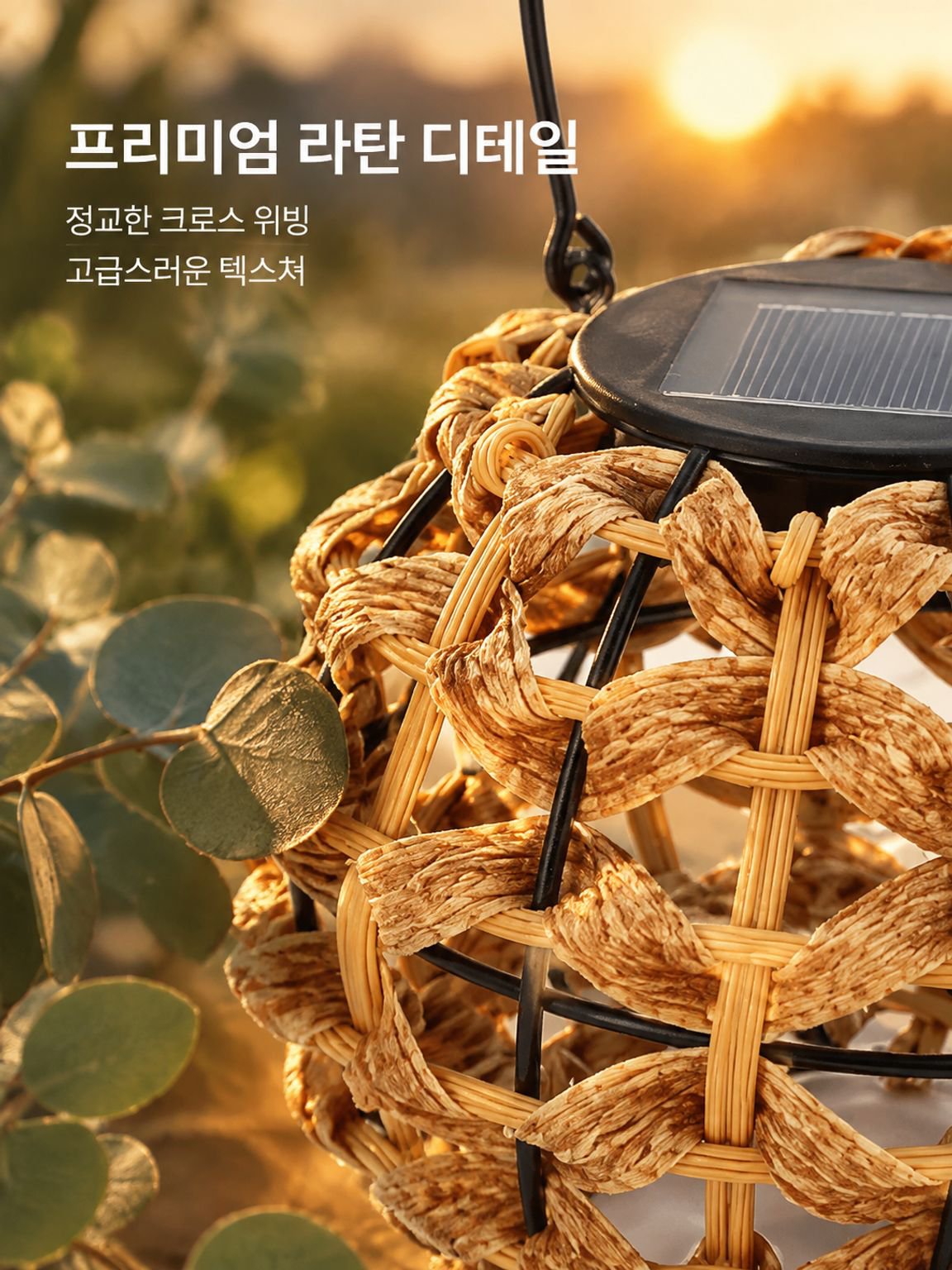 분위기 있는 라탄 스타일 LED 랜턴