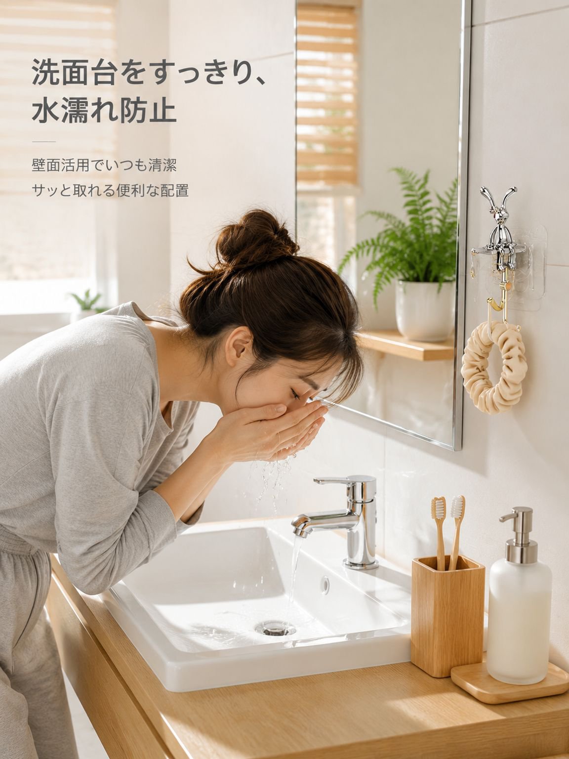強力粘着高級感クマ型フック