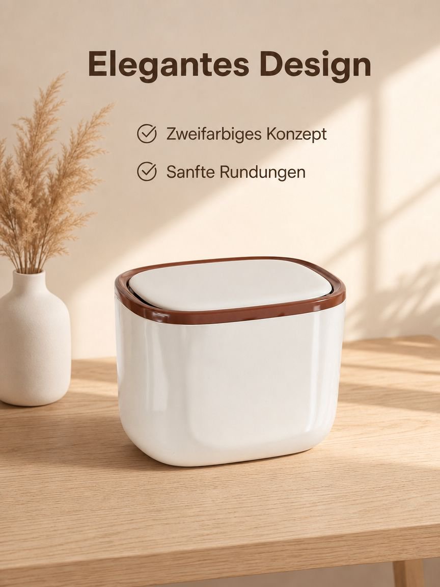 JMY - Cream-themed Desktop Trash Can