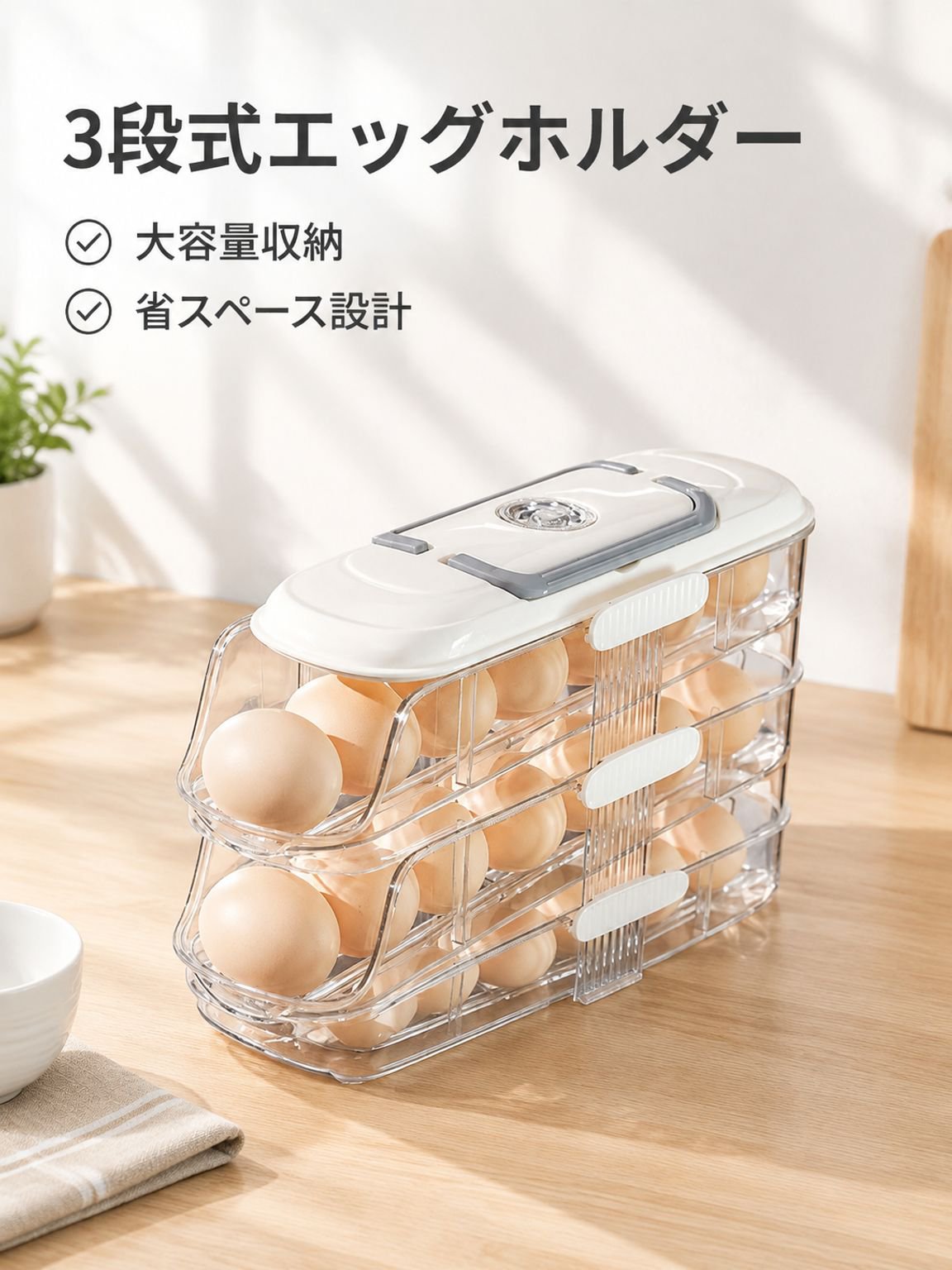 キッチン冷蔵庫多機能サイドドア斜口卵トレイ保存ボックス