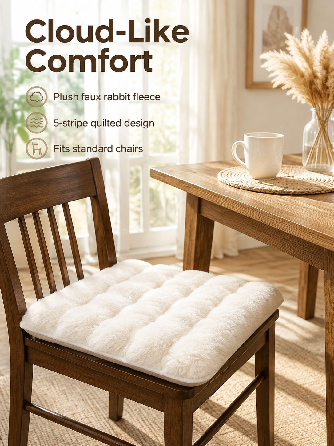 Rabbit fleece warm seat cushion