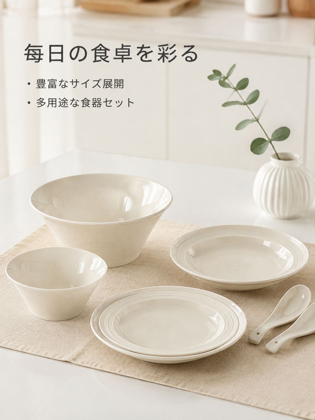 INS風高級感螺旋模様陶磁器食器セット 家庭用ボウル＆プレートコンビ