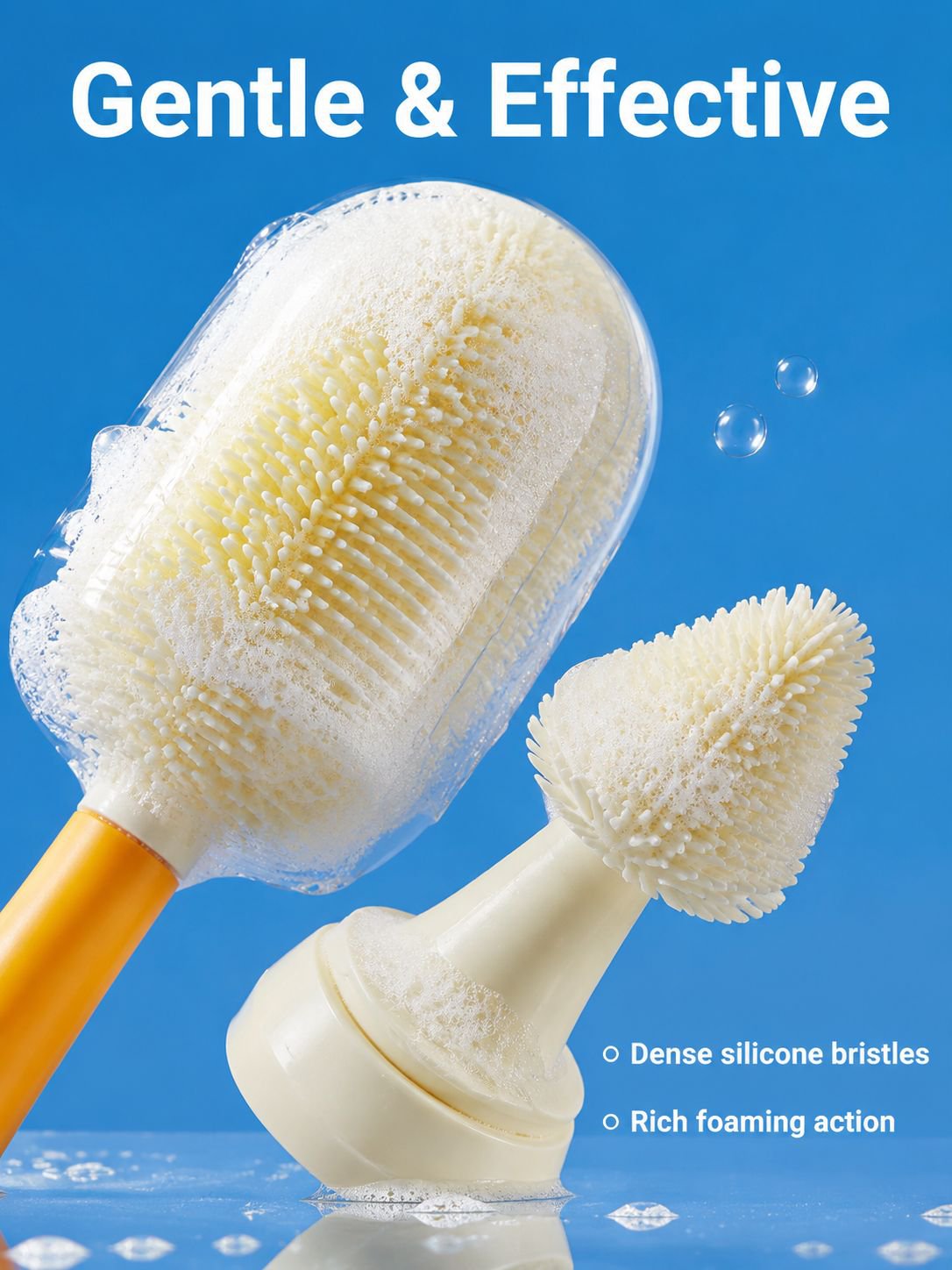 Multifunctional bottle brush with detachable heads