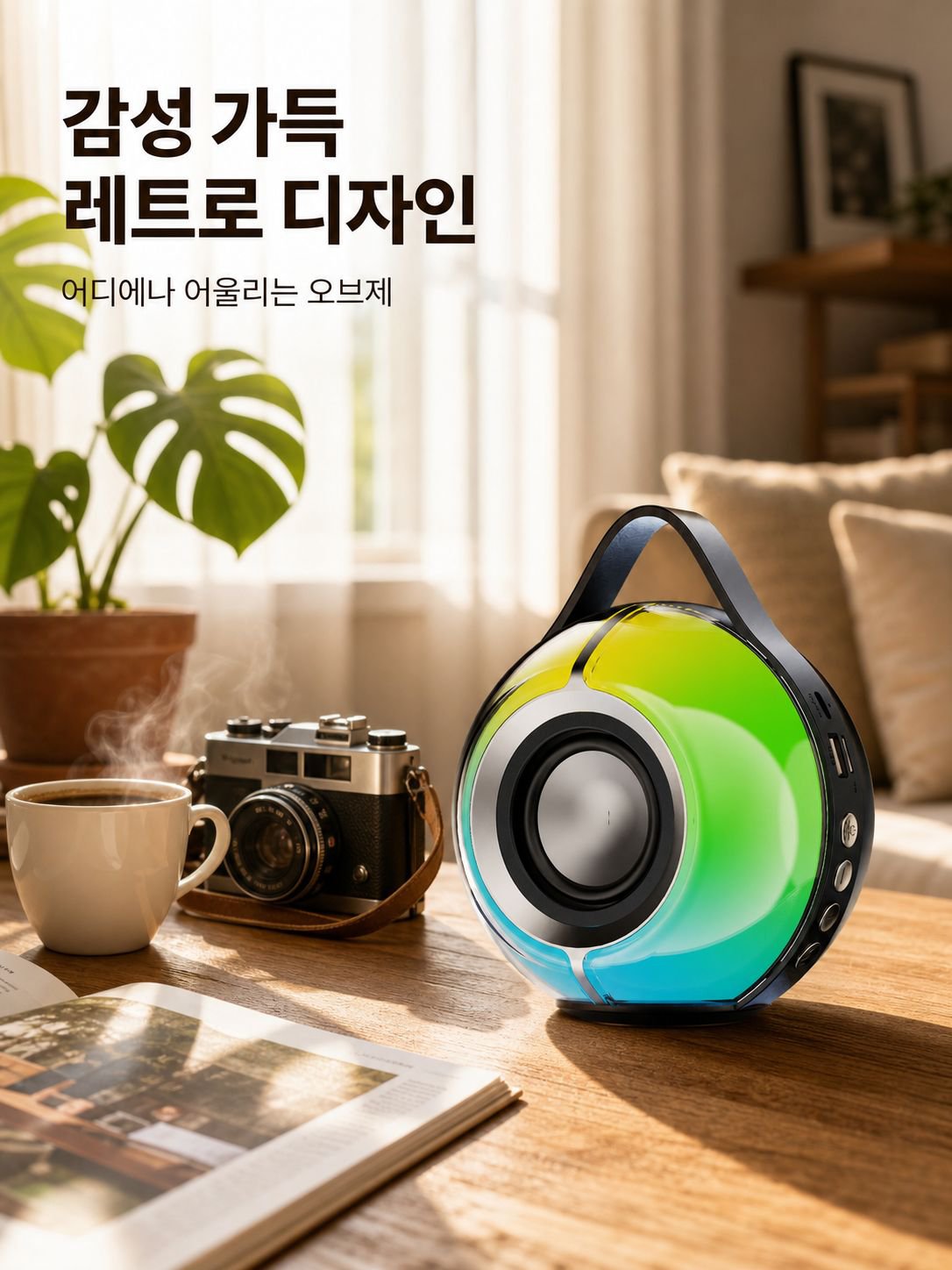 아웃도어 휴대용 오디오 데스크톱 무선 블루투스 스피커 중저음포 카세트 오디오 컬러 라이트 아웃도어 휴대용 오디오