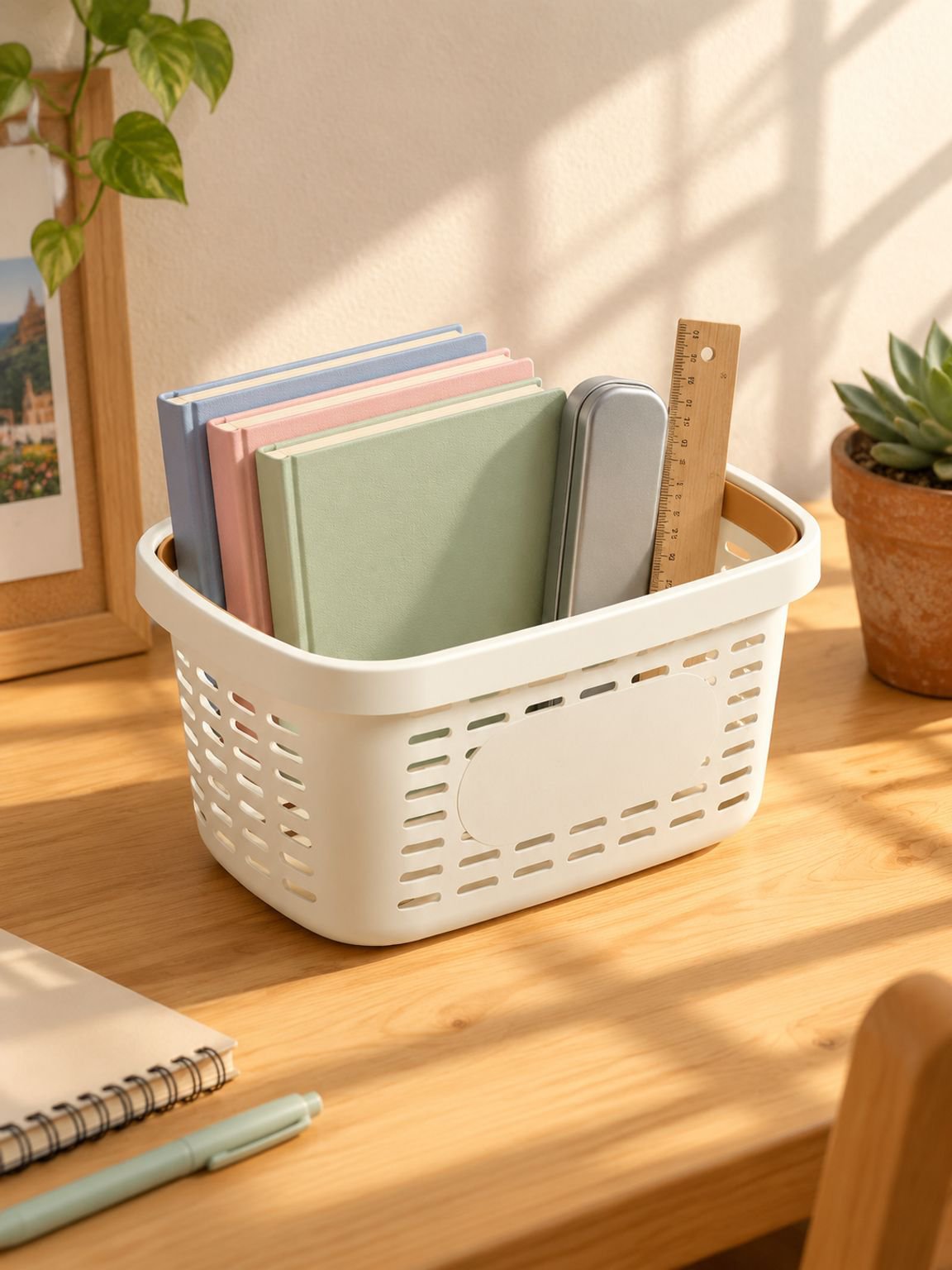 Cesta organizadora apilable para ahorrar espacio