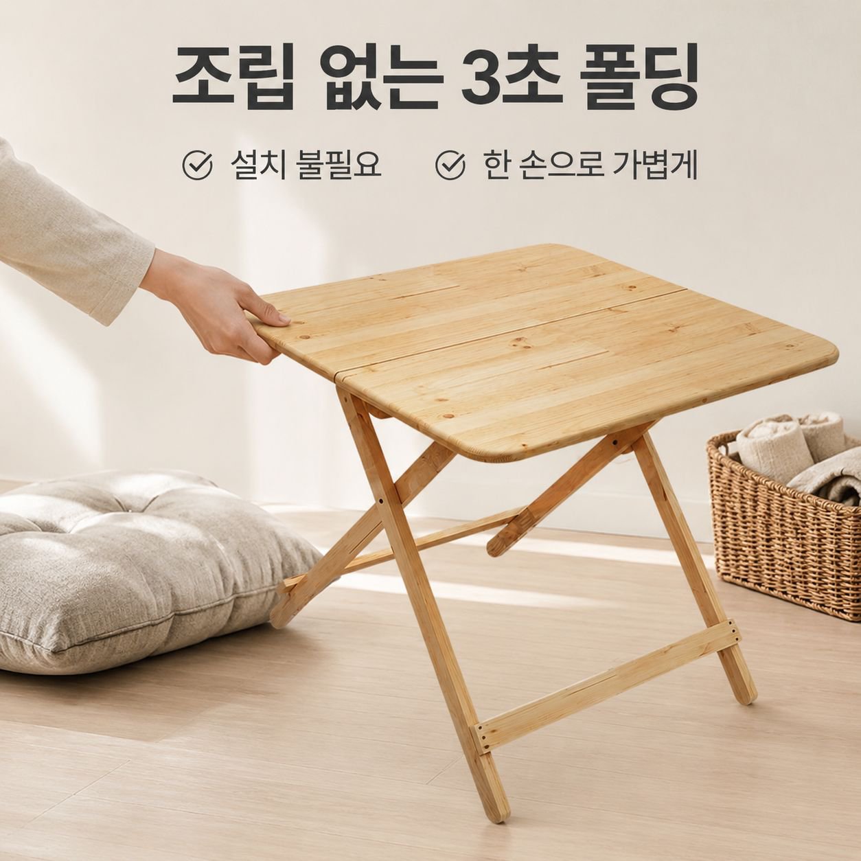 가정용 원목 접이식 테이블