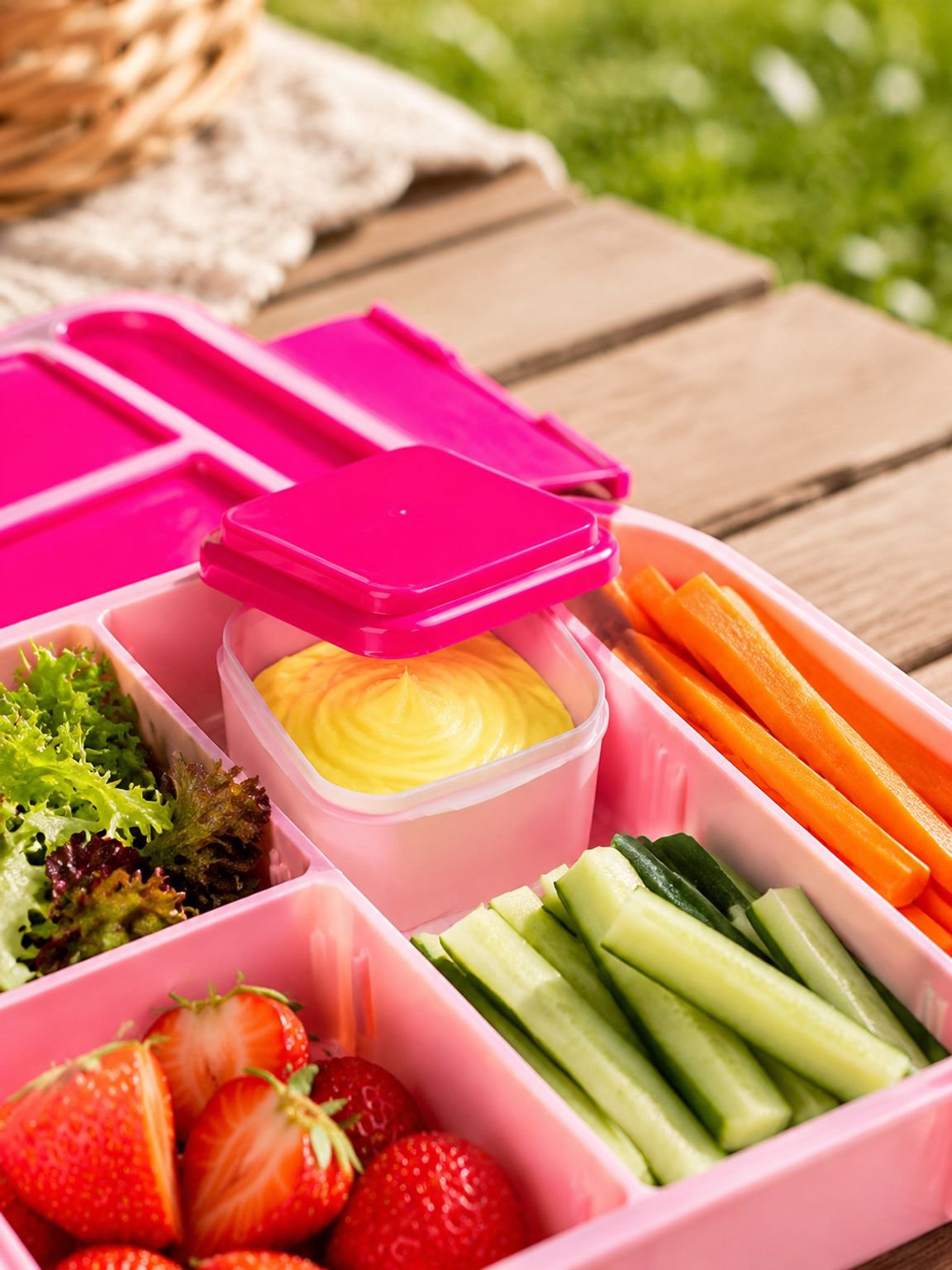 Lunchbox voor het opwarmen van maaltijden in de magnetron