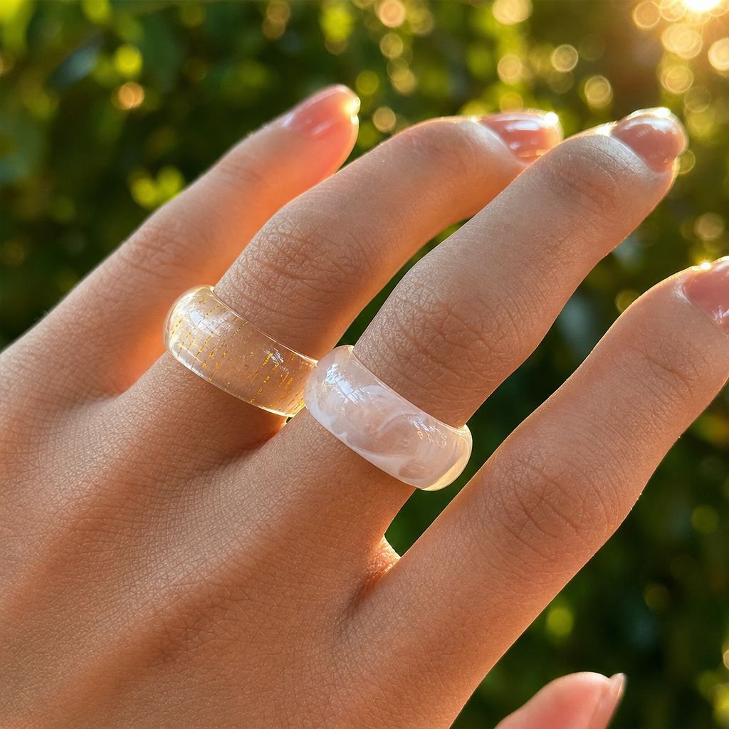 Niche High-End Style Resin Ring, Geometric Design, Artistic Index Finger Ring