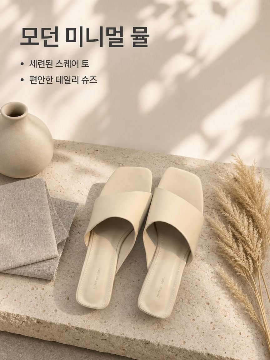에스유니 여성 토오픈 스퀘어 스트랩 뮬 슬리퍼 샌들 블로퍼 국내배송 사은품증정