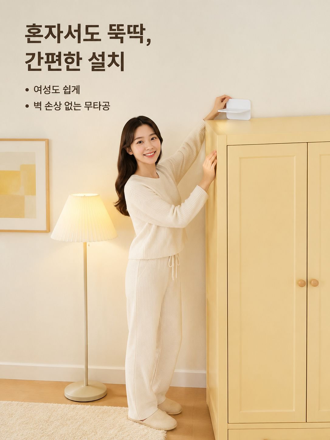 가구 전도 방지 내진 고정 장치 설치 예시