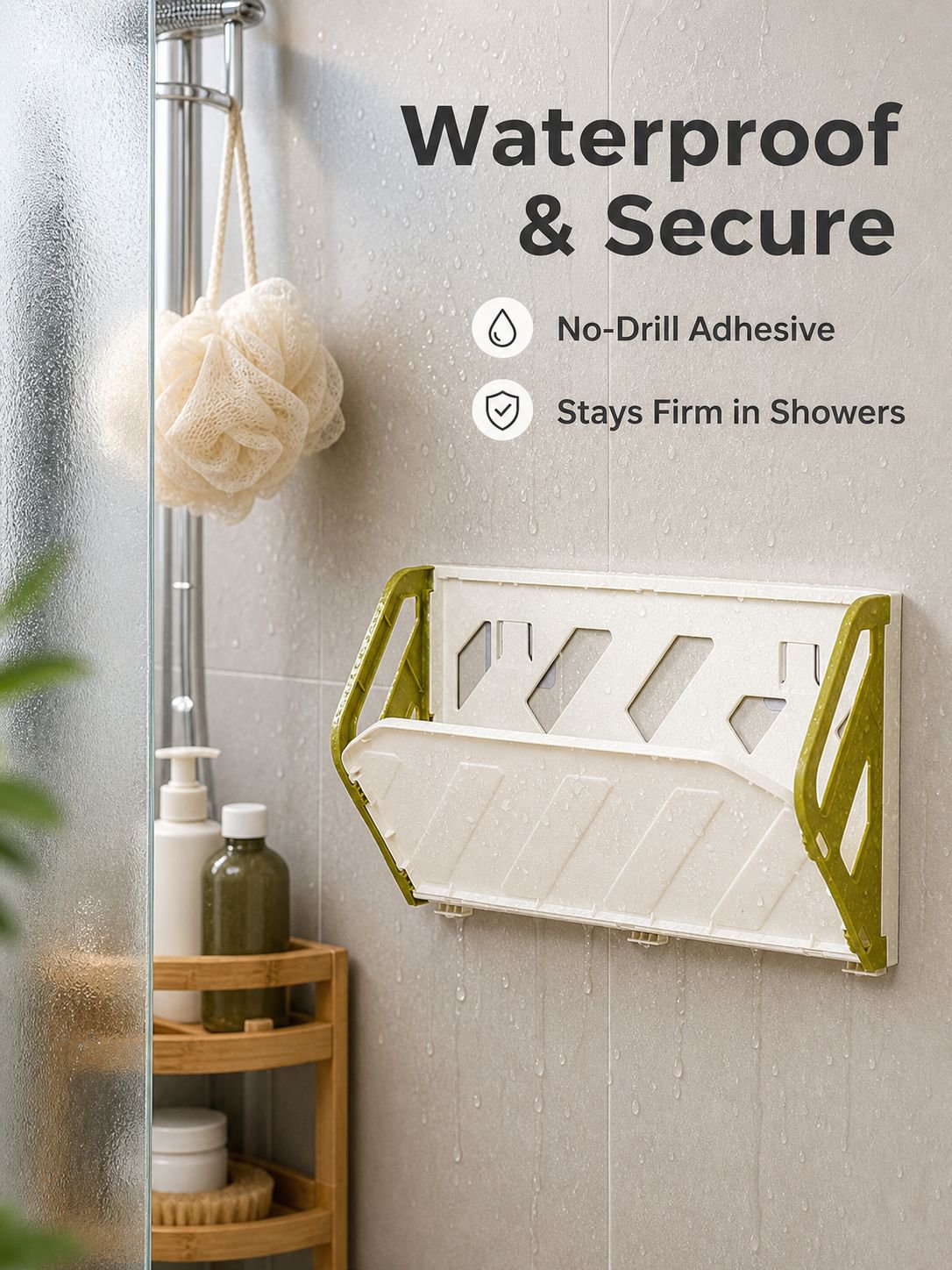 No-Drill Over-the-Door Bathroom Slipper Rack