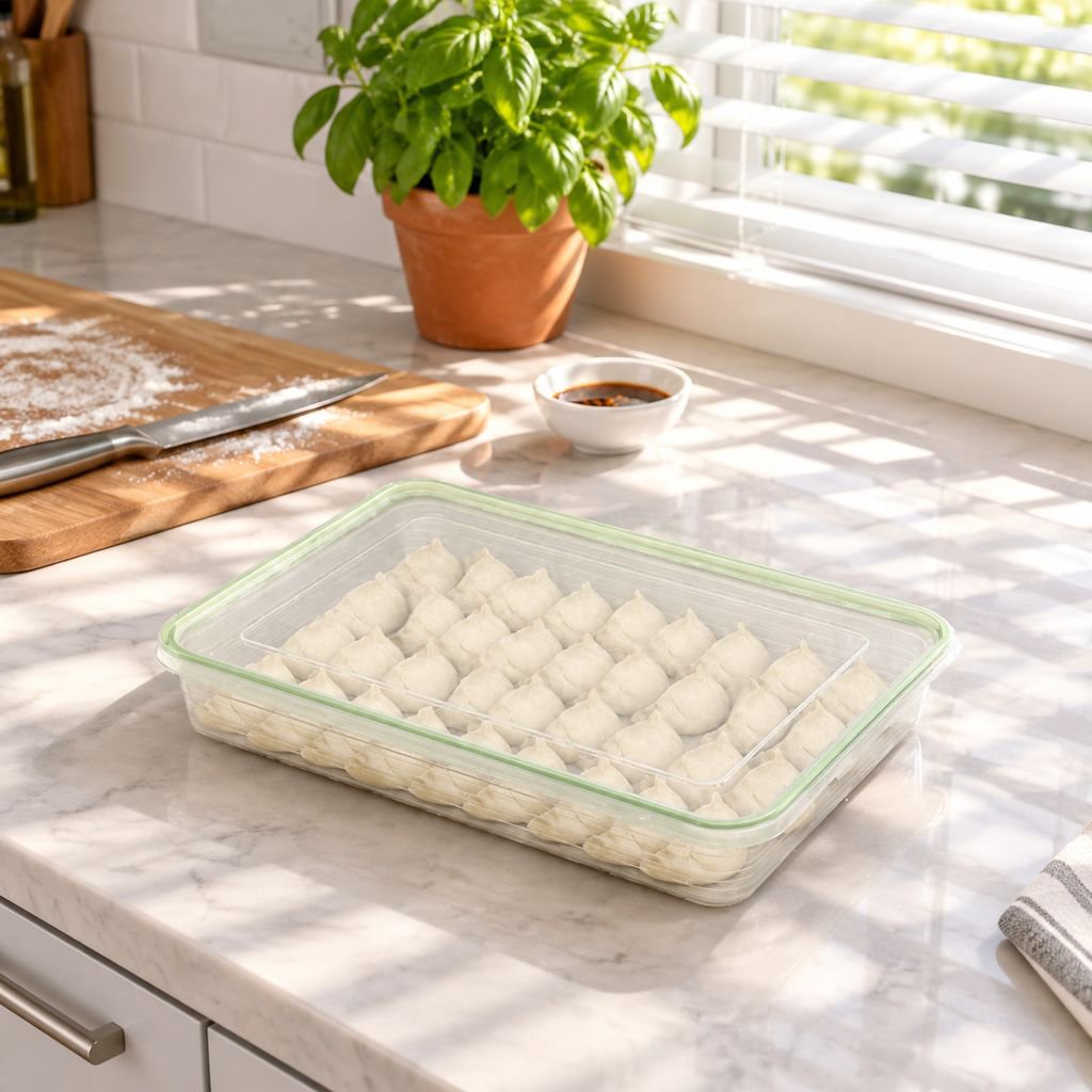 Teigtaschen Gefrierbox Dumpling Frischhaltebox für Kühlschrank Lebensmittelecht