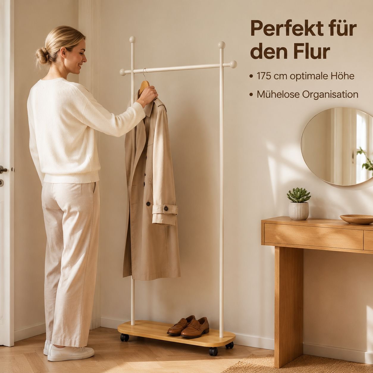 Freistehende Garderobe und Hutablage aus Metall