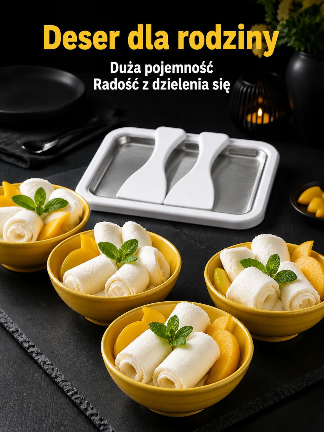 Bezpieczna i wydajna maszyna do smażonego jogurtu do zastosowań gastronomicznych