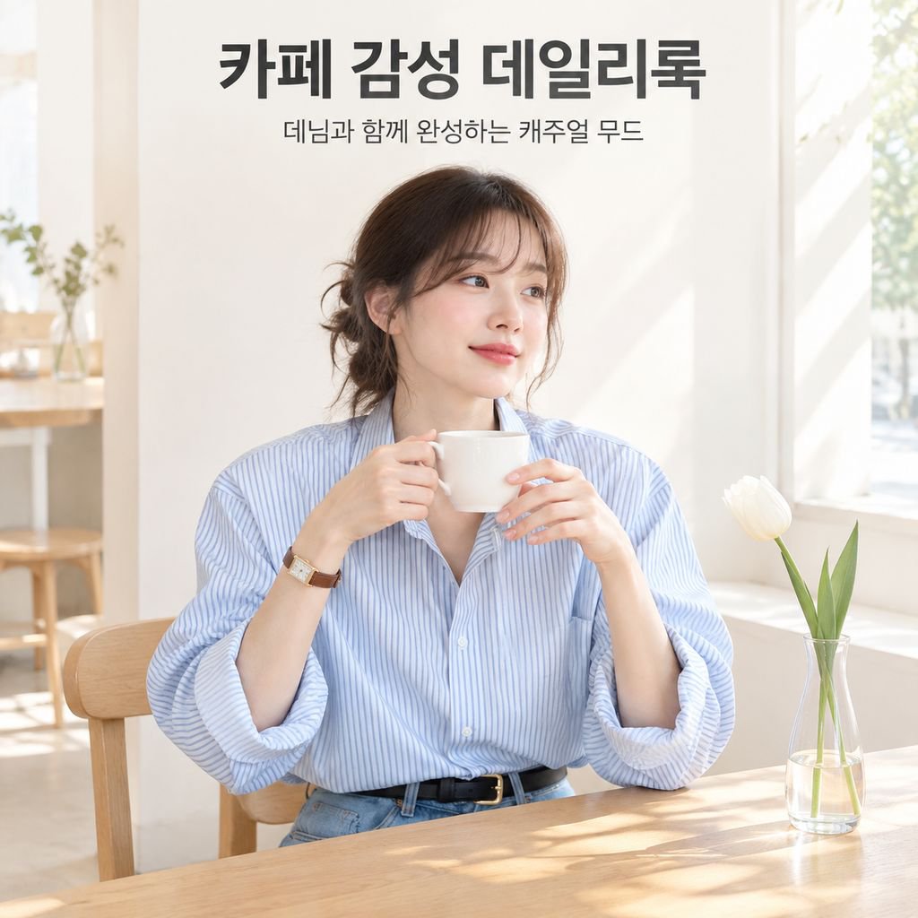 스타일리시한 루즈핏 스트라이프 상의 여성 롱 스타일 한국 디자인 셔츠