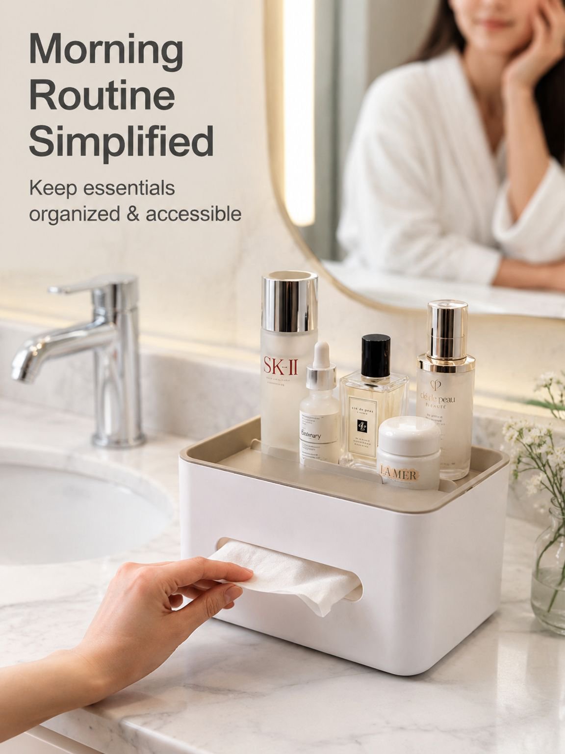 Bathroom tissue box plastic storage box