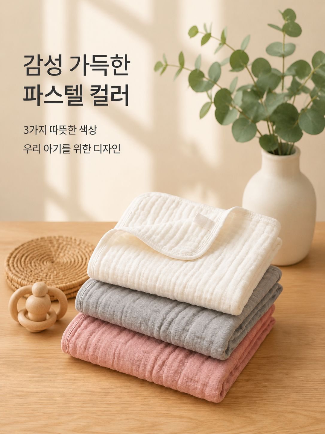 아기 전용 부드러운 무지 거즈 물티슈