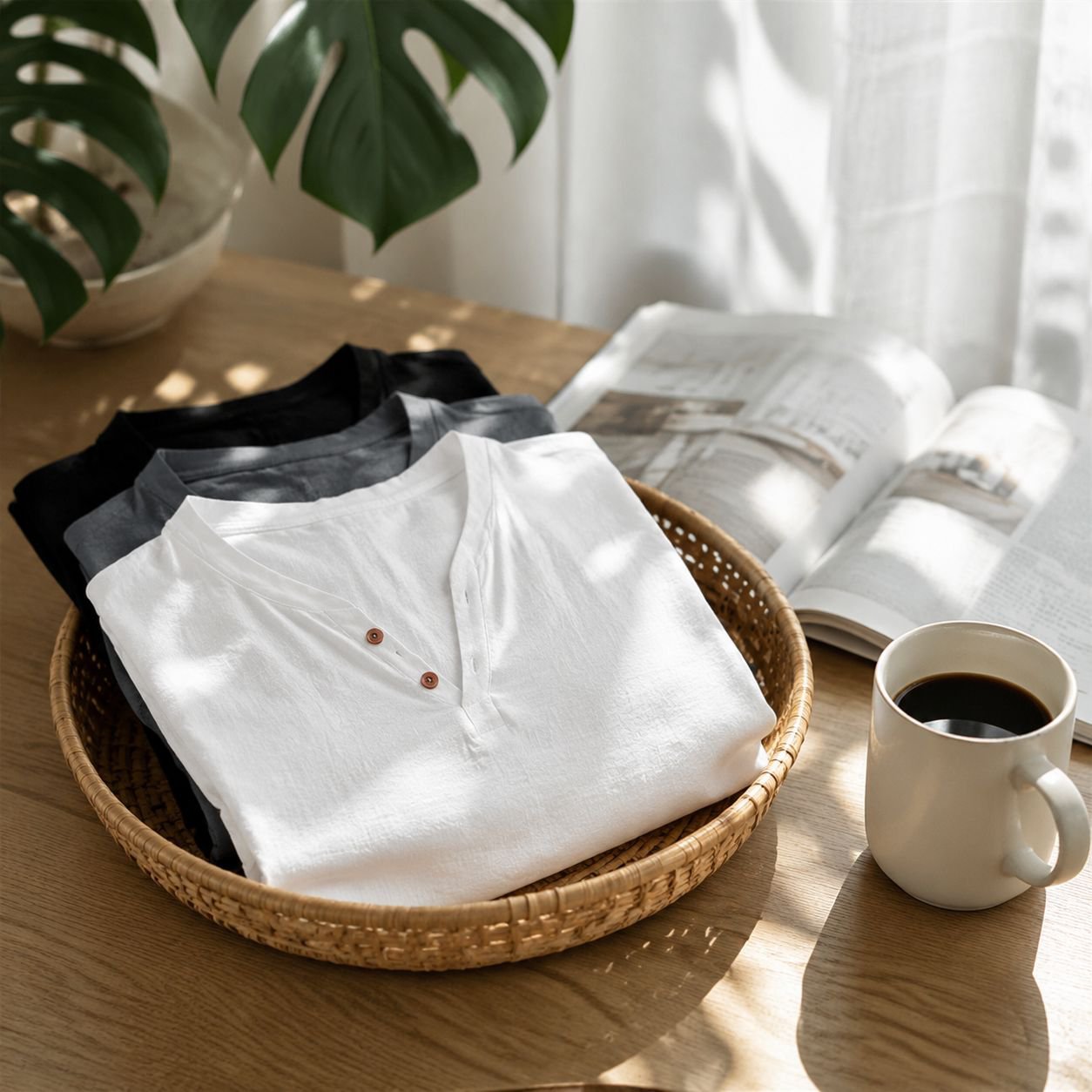 夏のビーチ用スリムフィット半袖Tシャツ