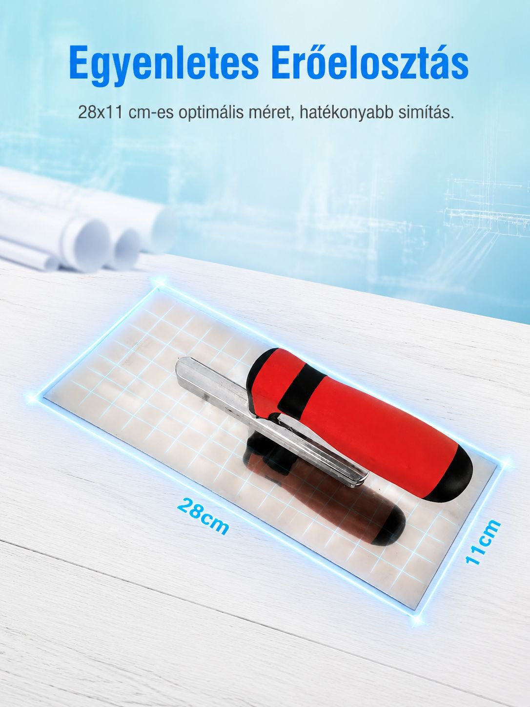 Könnyen tisztítható glettvas szerszám
