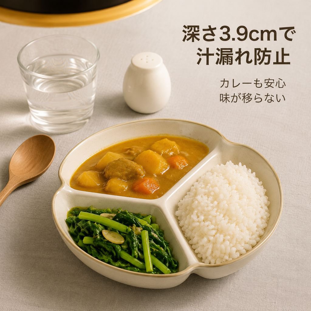 実用的な3仕切りセラミックディナープレート