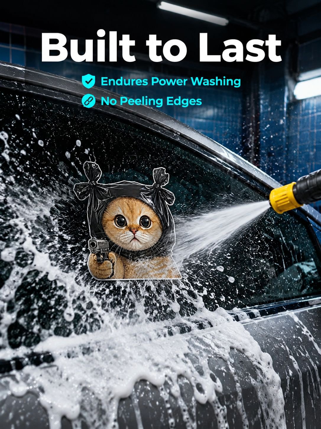 Bandit cat and dog car stickers, car window glass, electric vehicle decoration waterproof stickers