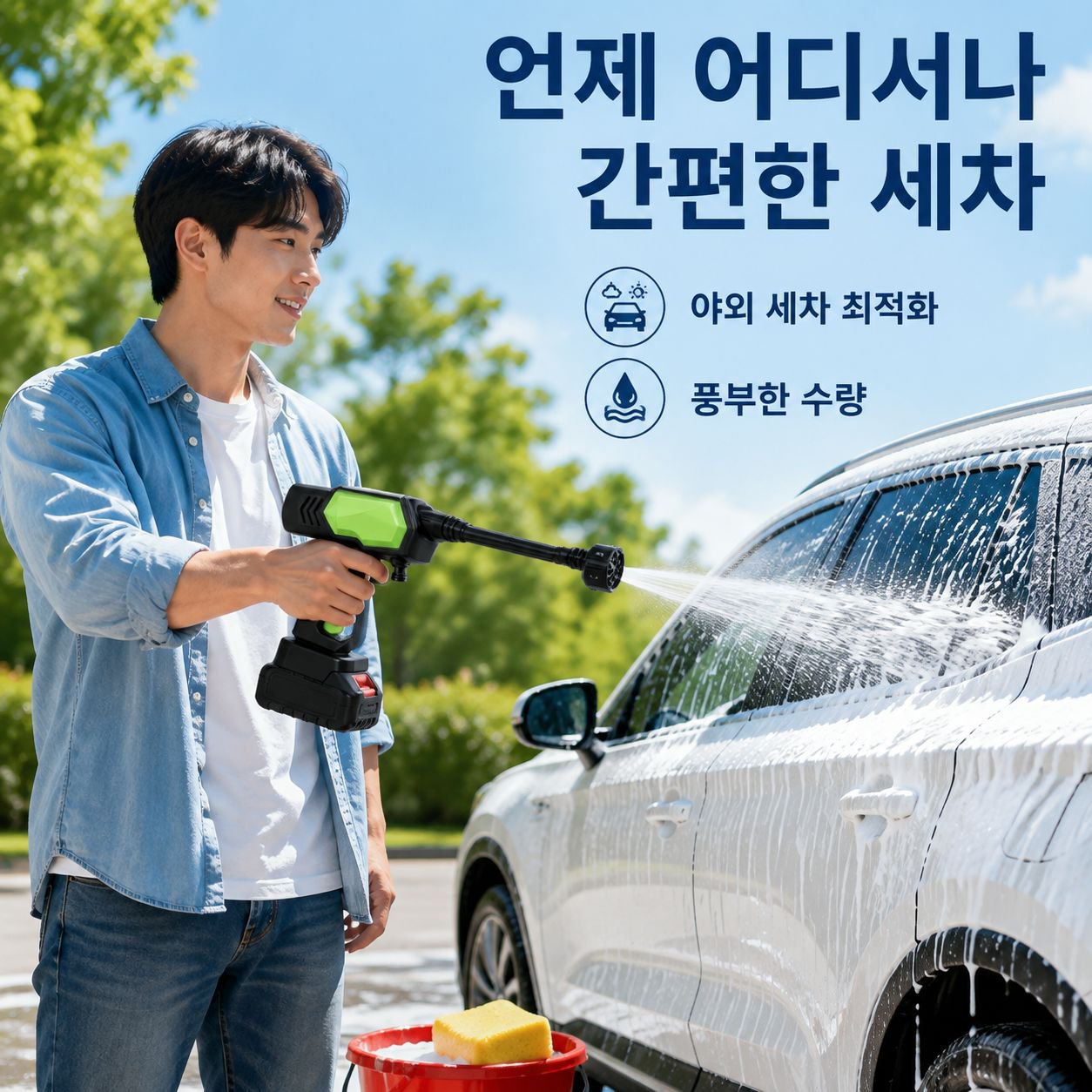 고압 휴대용 무선 리튬 배터리 세차용 물총