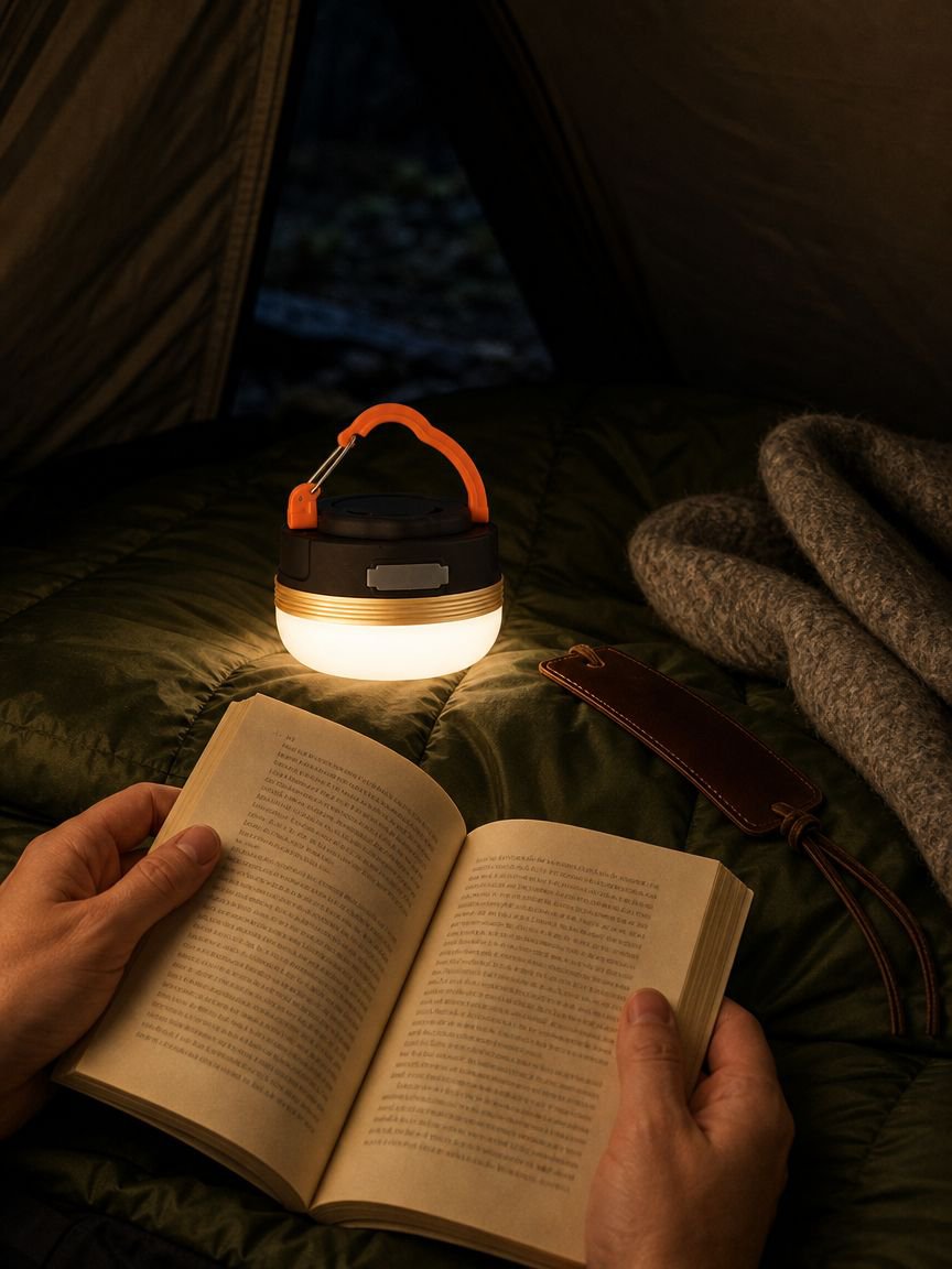 Portable outdoor camping lamp with rechargeable feature