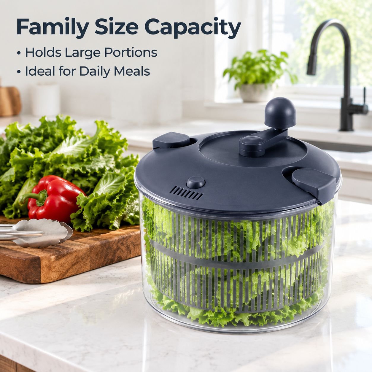 Multifunctional Manual Salad Spinner Vegetable Cutter Slicer & Kitchen Drainer Basket